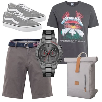 Party Outfits mit Grau Sneaker/Leder Sneaker Vans "Praktischer Look"