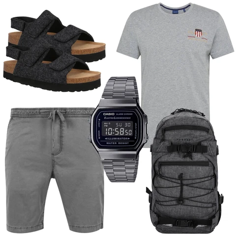 DunkelGrau/HellGrau/Grau/Khaki Bermuda/Chino Shorts/Musselin Shorts/Kurze Hose/Baggy Short Urban Classics kombinieren