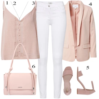 Denim/Traper Outfit sa Bijela/Smeđa/Crna Hlača Velika Veličina/Bluza i Tunika Only "Ljetni outfiti"