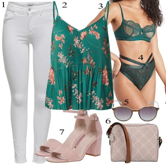 Outfity pro zábavu Hippie s Zelená/Tyrkysový/Hnědá/Tmavě zelená Halenek top/Top Se Špagetovými Ramínky/Halenka Bez Rukávů/Top Na Party About You "Módní letní vzhled"Look: Boho, Hippie, Irský, Mom, Romantický, Extravagantní