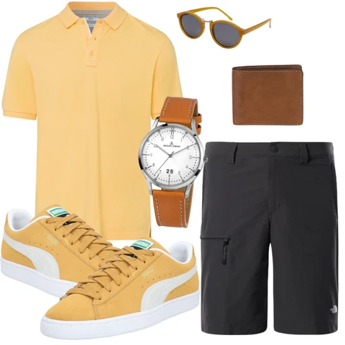 Weiß/Orange Poloshirt Brax kombinieren