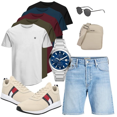 Bordeaux/Dunkelgrün/Weiß/Mischfarben Kurzarm T-Shirt/Shirt-Set/Funktions T-Shirt/Casual T-Shirt/Ausgefallenes T-Shirt/Laufschuhe für Männer/Sport-T-Shirt Jack & Jones/jack & jones premium kombinieren