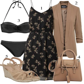 outfit mit Črna Obleka VERO MODA "poletna Obleka"