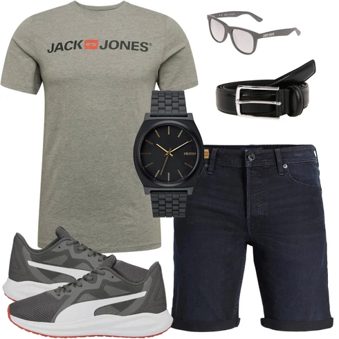Khaki/Grün/Dunkelgrün Bluse Große Größe/Shirt & Top Große Größe/Ausgefallenes T-shirt/Kurzarm T-Shirt/Funktions T-Shirt/T-Shirt Spruch/T-Shirt Training/Casual T-Shirt/Laufschuhe für Männer/Umstands T-Shirt Jack & Jones kombinieren mit Schwarz Uhr/Uhrwerkzeug/ArmbandUhr/KettenUhr/Unkategorisiert Nixon