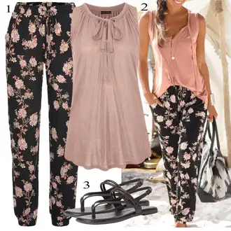 Svatovski gost Outfit sa Pink/Smeđa Hlača Velika Veličina/Bluza i Tunika/Kupaći Kostim Za Veću Veličinu Lascana "Ljetni outfiti"