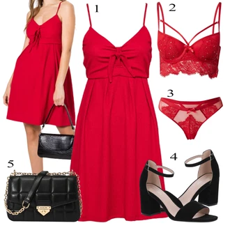 Vysoké Podpatky Outfit s Černá/Béžová Sandál Na Podpatku/Přezková bota/Podpatek na klínku/Platform Sandal/Sandály na hřídeli/Semiortopedická bota About You "Perfektní na léto"
