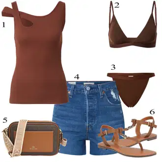 Ljeto Outfit sa Plava/Smeđa Majica Traper Kratke Hlače/Paperbag Kratek Hlače/Kratke Hlače visokog struka levi's ® "Ljetni outfiti"