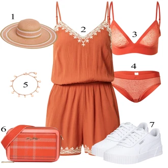 Outfit s Oranžová Taška Přes Rameno/Dlouhý Zimní Kabát/Dlouhá tylová sukně/Batoh/Doplňek/Tělo/Dlouhé Kardigany Tommy Hilfiger "Outfit na léto"