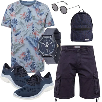 Outfit mit Schwarz Sneaker Crocs "Sommer Look für den Alltag"