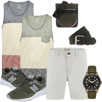Outfit mit Schwarz Sneaker New Balance "Sommer Look für den Alltag"
