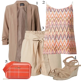 Outfit s Oranžová Taška Přes Rameno/Dlouhý Zimní Kabát/Dlouhá tylová sukně/Batoh/Doplňek/Tělo/Dlouhé Kardigany Tommy Hilfiger "Letní Outfit"