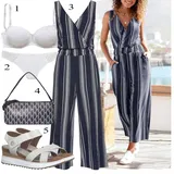 Outfity s overaly s půlkulatým výstřihem image