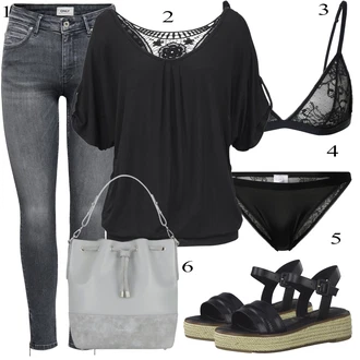 Outfit s Černá Průhledná kalhotka/Slip S Nízkým Pasem/Průsvitná kalhotka/Brazilské Kalhotky/Kalhotky/Klasické Kalhotky/Tanga Leger by Lena Gercke "Outfit na léto"