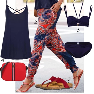 Outfit s Tmavě modrá/Modrá Plavky Balconette-bikini/Plavky s průstřihem/Push-up bikini/Bikiny s průstřihem Lascana "Módní letní vzhled"