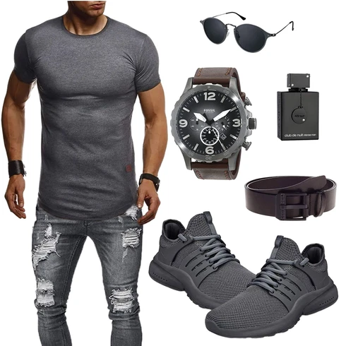 Grau T-Shirt Leif Nelson kombinieren mit Grau Trachtenmode ZOCAVIA
