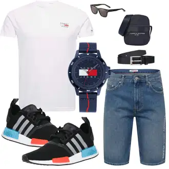 Keilabsatz Outfit mit Schwarz SchnürSchuh/Sneaker Low/Winter Sneaker/Schmaler Sneaker/Sommer Sneaker Adidas Originals "Sommerliches Freizeit Outfit"