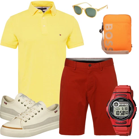 Braun/Rot Hemd Tommy Hilfiger kombinieren