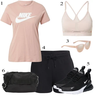 Kombinacije za sport sa Pink/Bež/Plava/Siva Grudnjak Nike "Sport Outfits"