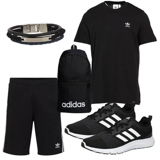 Sport Outfits mit Schwarz Bluse Große Größe Adidas Originals "Sport Outfit"