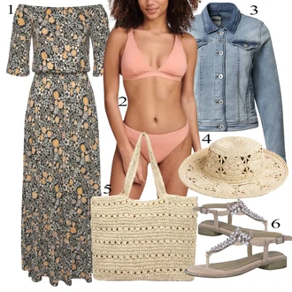 outfit mit Roza/Bež/Modra Klobuček Ted Baker "poletna obleka"