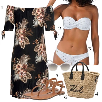 Outfit sa Bijela/Bež/Narandžasta/Siva/Crna/Smeđa Balconette Bikini/Gornji Dio Bikinija Balconette/Bikini set Gornji Dijel Bikinija S Grudima/Push-up gornji dio bikinija/Bandeau Bikini/Gornji Dijel Bikinija S Trakom/Push-Up Bikini Lascana "Ljetni outfiti"