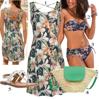 Majka mladenke Outfit sa Smeđa/Plava/Zeleno Haljina za Plažu/Duga Ljetna Haljina/Boho Ljetna Haljina/Haljina S Printom/Haljina Bez Rukava Lascana "Ljetni outfiti"