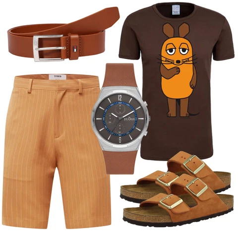Braun/Orange/Beige Bermuda/Chino Shorts/Musselin Shorts/Leinen-short/Kurze Hose trapp kombinieren