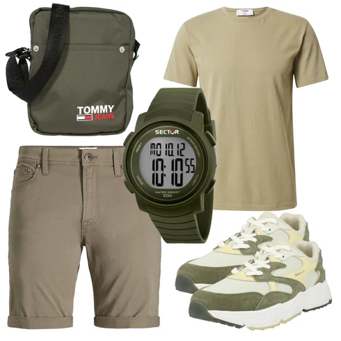 Dunkelgrün/Khaki Kurzarm T-Shirt/Funktions T-Shirt/Laufschuhe für Männer/Ausgefallenes T-Shirt/Casual T-Shirt trapp kombinieren