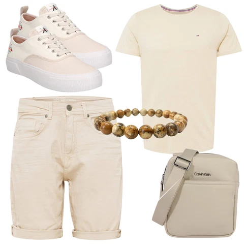 Rosa/Beige/Blau Casual T-Shirt Tommy Jeans kombinieren