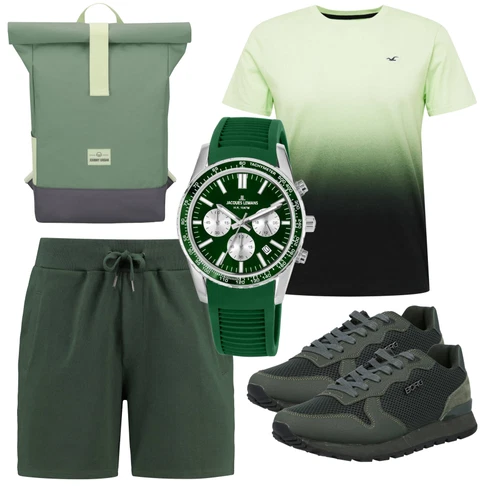 DunkelGrün/Grün Sweatshorts/Kurze Hose/Baggy Short/Leinen-short/Bermuda/Chino Shorts/Musselin Shorts Shiwi kombinieren