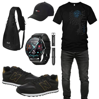 Outfit mit Schwarz Unkategorisiert Jack Wolfskin "Stylische Kombination für die Freizeit"