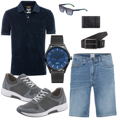 Schwarz Gürtel Bugatti kombinieren mit Weiß Sonnenbrille Lacoste