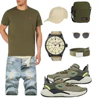 Sommer Outfits Trendige mit Grau SOJOS "Stylische Sommerlaune"Look: Boyfriend, Classic, Elegant, Retro, Outdoor, Trendige, Stil, Metal, Schütze