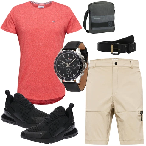 Khaki/Beige Bermuda/Kurze Hose/Cargo Short/Musselin Shorts/Chino Shorts Hailys Men kombinieren