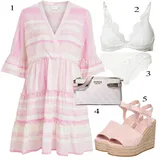 Béžové Šaty s Výstřihem na Ramena Móda Pro Plnoštíhlé Outfity image