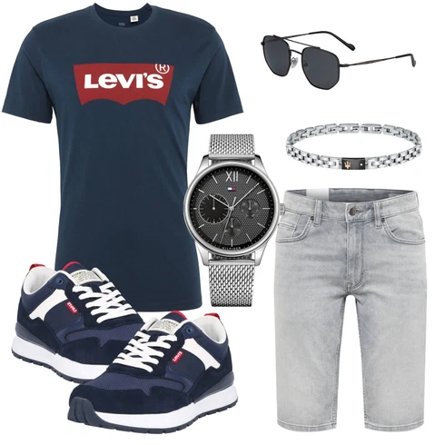 Lang Dunkelblau Bluse Große Größe/Shirt & Top Große Größe/T-Shirt Print Shirt/Kurzarm T-Shirt/T-Shirt Training/T-Shirt Mit Print/Funktions T-Shirt/Ausgefallenes T-Shirt/Umstands T-Shirt levi's ® kombinieren