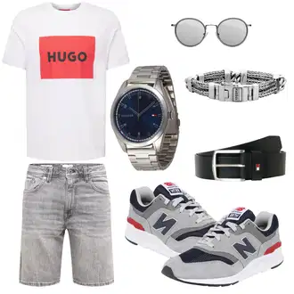 Sommer Outfits Hochzeit mit Blau/Silber/Dunkelblau/Grau Armbanduhr/Uhrwerkzeug/Smartwatch/Kettenuhr Tommy Hilfiger "Summer Outfit"Look: Strandtag, Pop Konzert, Standesamt, Schule, Hochzeit, Silvester