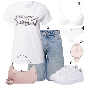 Nadrozměrné Outfit s Světle modrá/Modrá Košile Vysoký pas Kraťasy/Bermuda/Šortky/Papírové Šortky/Džínový Šortky Only "Ležérní Outfits"Look: Styl, 90tá léta, Bad Taste, Klasické, Cool, Nadrozměrné, Unisex