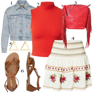Outfit sa Crvena Torba Za Preko Ramena AllSaints "Ljetni outfiti"