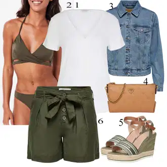 S zakovicama Outfit sa Tamnoplava Traper Jakna JdY "Ljetni outfiti"Look: S zakovicama