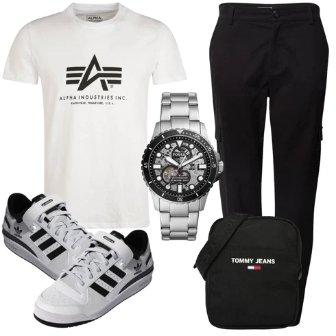 Kariert Schwarz/Dunkelblau CargoHose/Cargo-JoggingHose/Business Hose DAN FOX APPAREL kombinieren