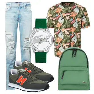 Sommer Outfit mit Hellblau/Türkis Jeans mit Loch/Lederjacken/Jeans mit Schlitz/Boyfriend Jean/Biker Jeans Hollister "Alltagsoutfit"