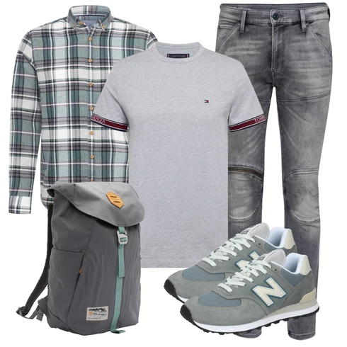 Grau Jeans G-Star Raw kombinieren mit Top Tommy Hilfiger