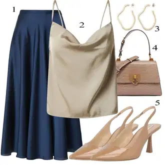 Outfit sa Plava Suknja Swing "Ljetni outfiti"
