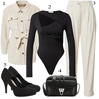 Outfit s Černá Dámské spodní prádlo a plavky/Plavky Velké Velikosti/Halenka Móda Pro Plnoštíhlou/Pletenina veľkej veľkosti Leger by Lena Gercke "Obchodní Outfit"