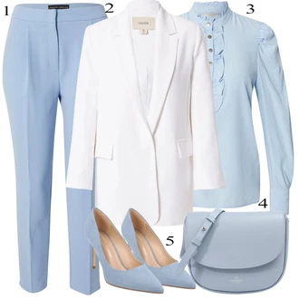 Outfit sa Plava Torba Za Preko Ramena Copenhagen "Biznis outfiti"