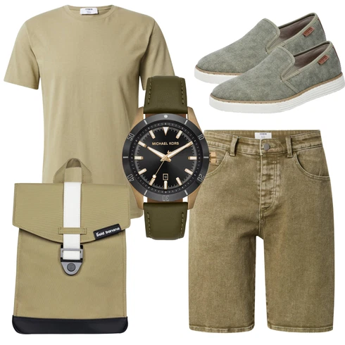 DunkelGrün/Khaki/Grün Bermuda/Jeans Short/Musselin Shorts/Kurze Hose trapp kombinieren