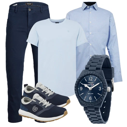 Dunkelblau/Hellblau/Blau Bluse Große Größe/Business Hemd/Businesshemd SELECTED HOMME kombinieren