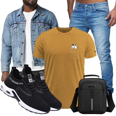 Lang Türkis JeansJacke levi's kombinieren