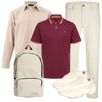 Outfit mit Grau Sportrucksack Adidas Performance "Cooles Alltagsoutfit"